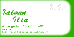 kalman ilia business card